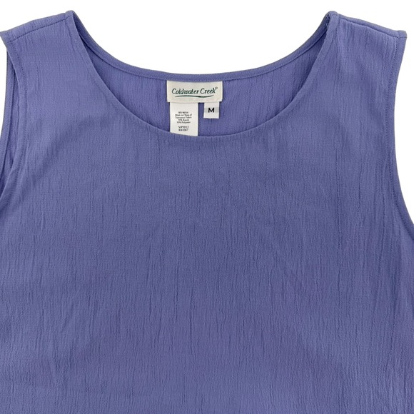 Vtg Coldwater Creek Womens Tank Top Lavender Sleeveless Textured Blouse M Simple - Picture 1 of 7
